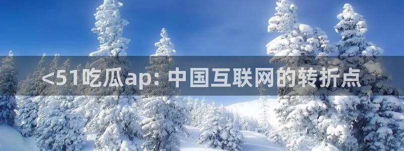 吃瓜什么意思：<51吃瓜ap: 中国互联网的转折点